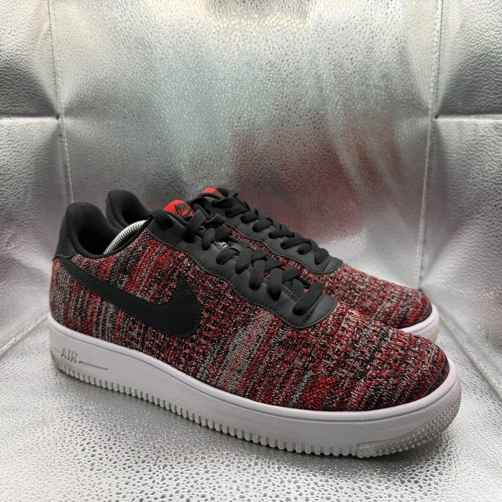 Size 11.5 Nike Air Force 1 Flyknit 2.0 University‎ Red Mens Shoes CI0051-600
